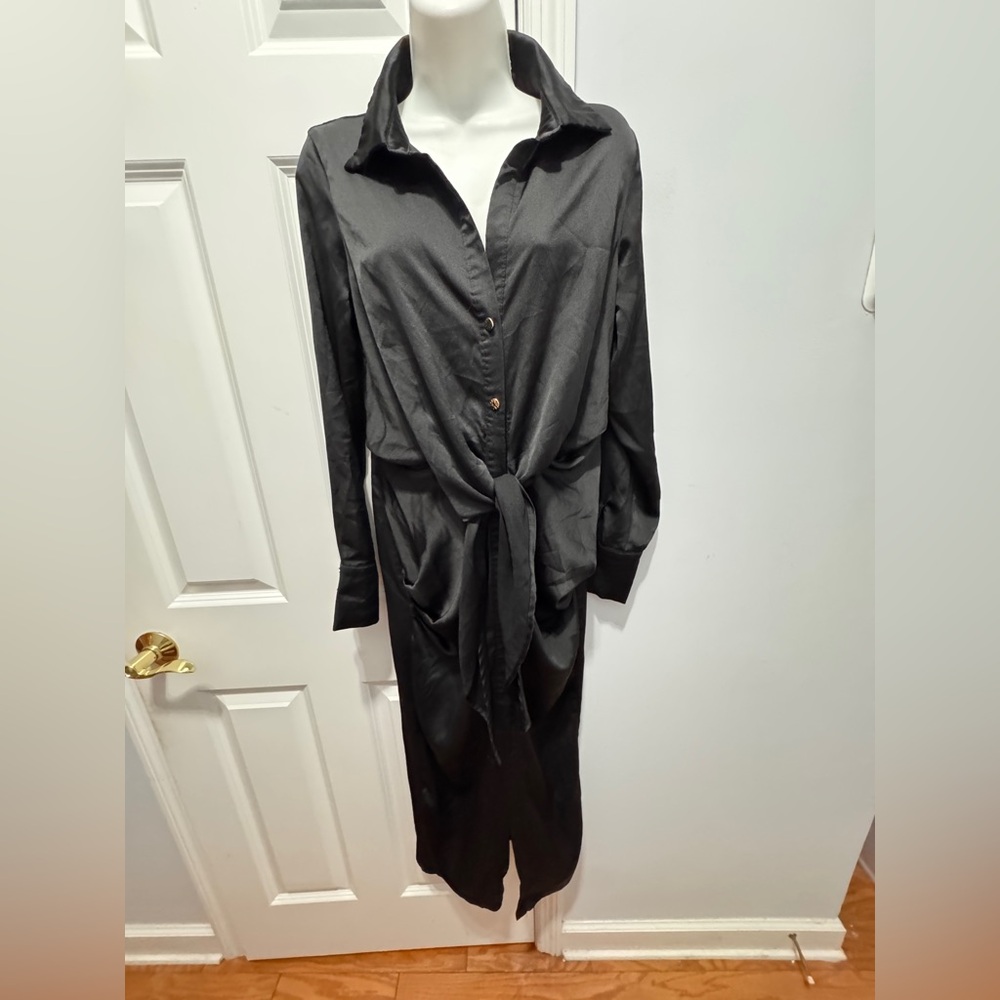 Anthropologie Mable  Black Midi Dress with Timeless Elegance size small